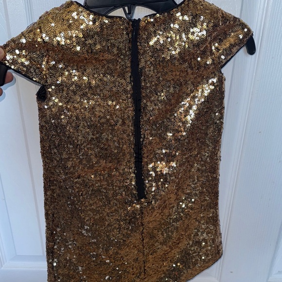 Disney Sparkling Gold Dress with Red Sequin Bow - Picture 5 of 12